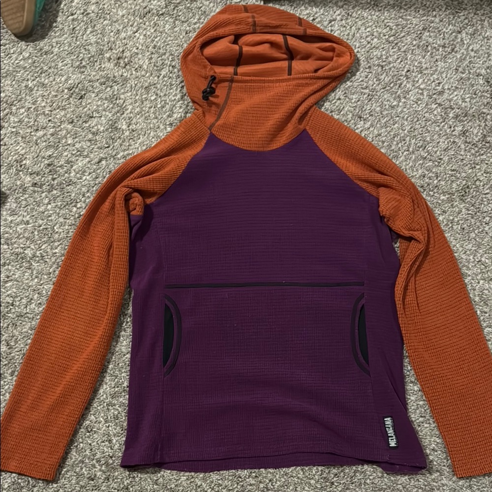 Melanzana Micro Grid Hoodie V2 Women’s Medium Purple and Orange
